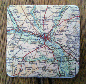Signpost Original Gifts - Coasters personalised with map of your choice