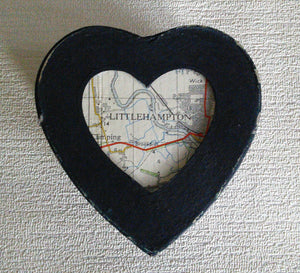 Signpost Original Gifts - Heart shaped trinket box personalised with map of your choice