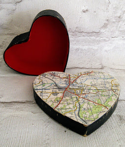 Signpost Original Gifts - Heart shaped trinket box with your chosen map location